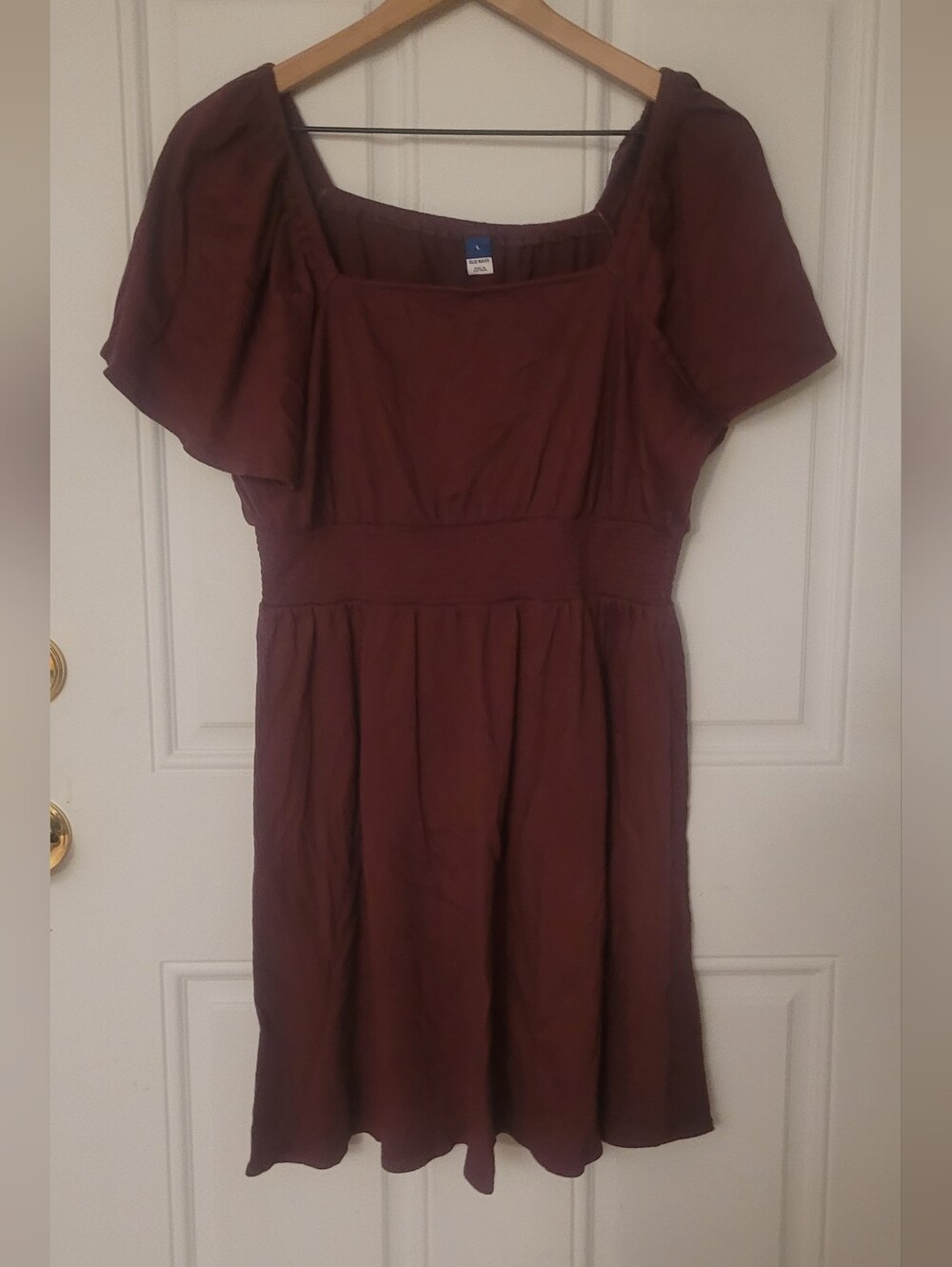 Old Navy Burgundy Fit & Flare Dress Size Large